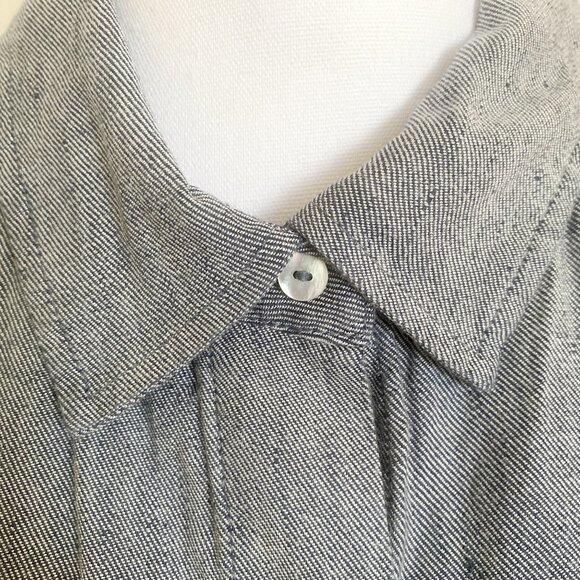 ✧˚Chic & Professional Nicole Miller Twill Linen Shirt Dress˚✧ - Picture 3 of 12